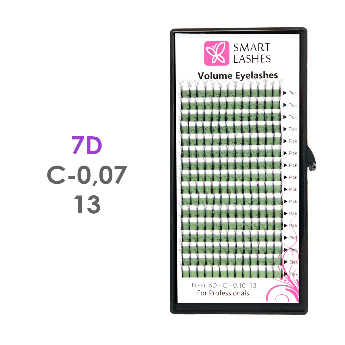 Volume Lashes 7D - C - 0,07 mm x 13 mm - 16 linee | Smart Lashes