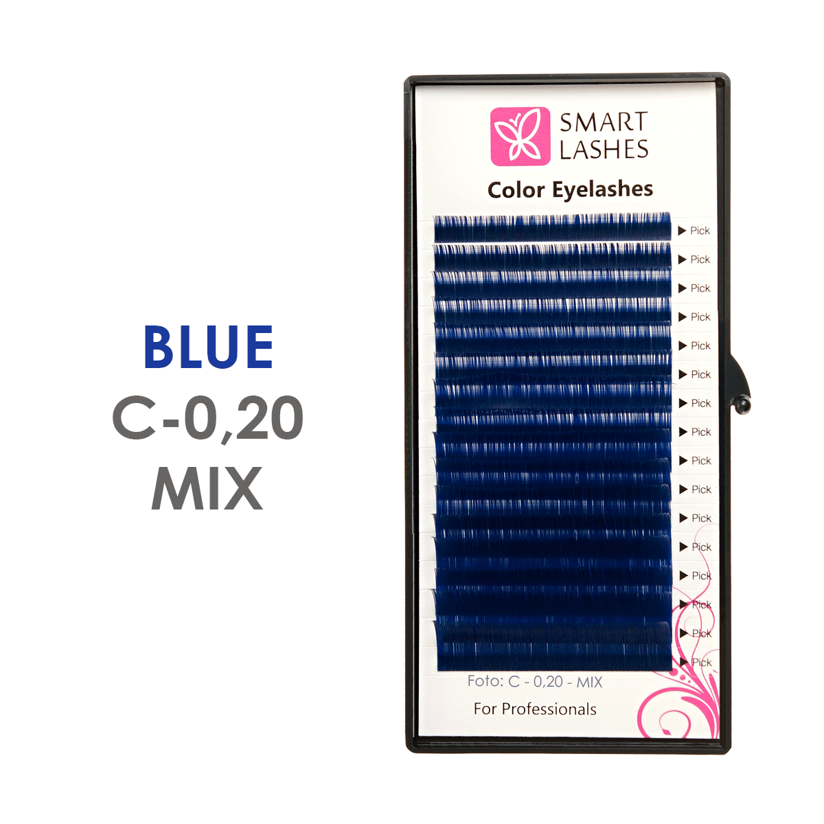 Ciglia blu - C - 0,20 mm x 8 - 15 mm - 16 linee | Smart Lashes