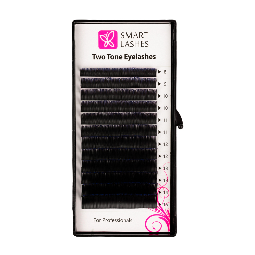 Ciglia Ombre - blu e nere - C - 0,20 mm - MIX | Smart Lashes