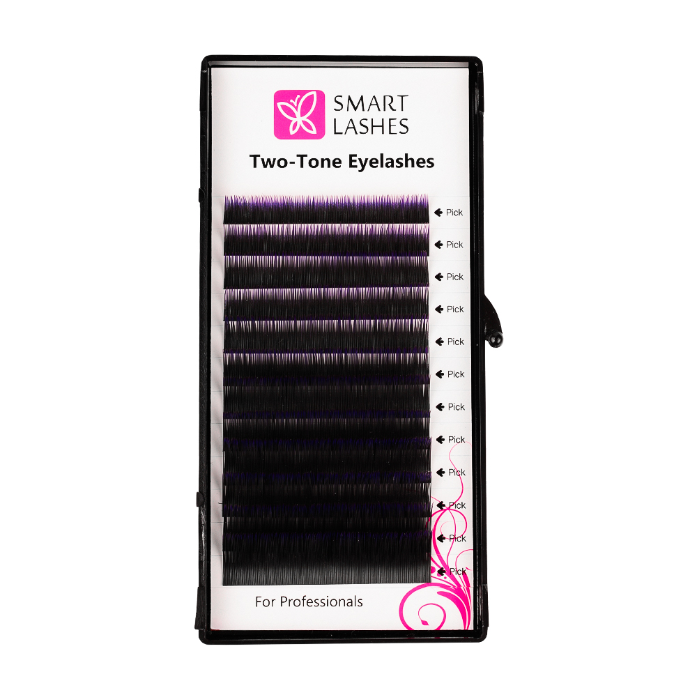 Ciglia Ombre - viola e nero - C - 0,20 mm - MIX | Smart Lashes