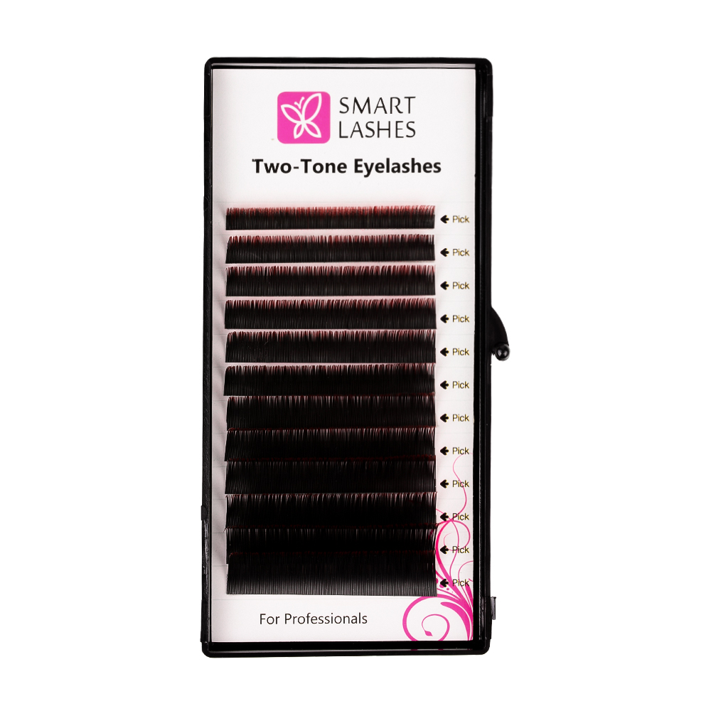 Ciglia Ombre - rosse e nere - C - 0,20 mm - MIX | Smart Lashes