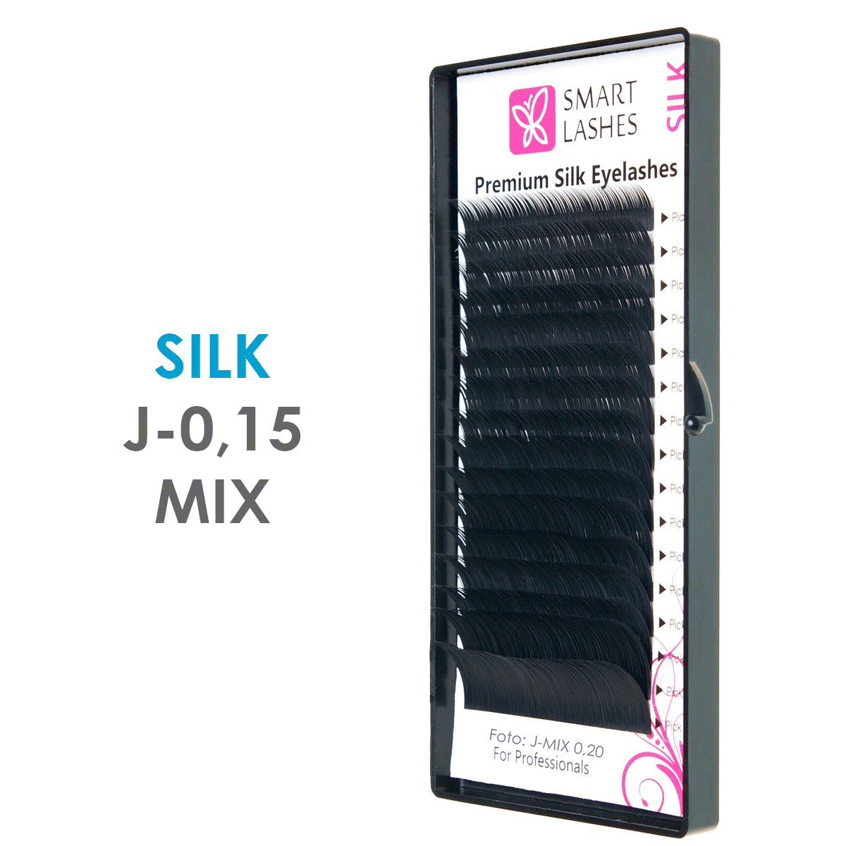 Seta - J - 0,15 mm x 8-15 mm MIX - ciglia 16 linee | Smart Lashes