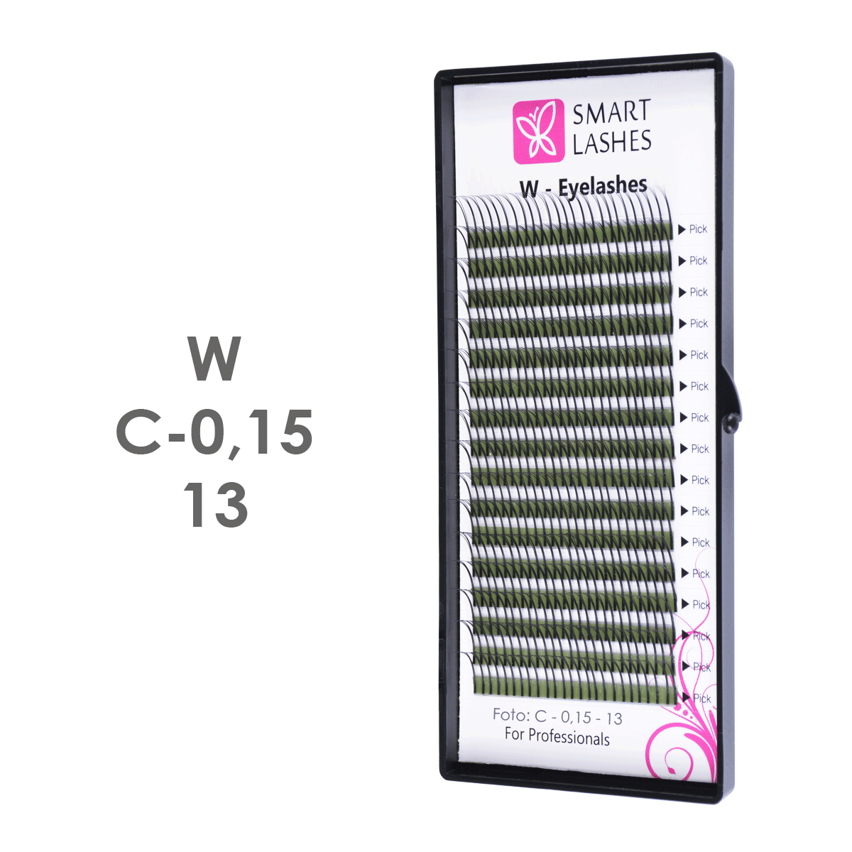 Ciglia a W - C - 0,15 mm x 13 mm - 16 linee | Smart Lashes