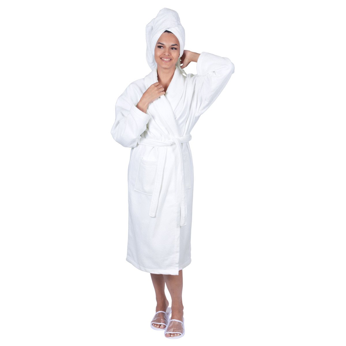 Accappatoio unisex DELUXE - bianco | Smart Lashes