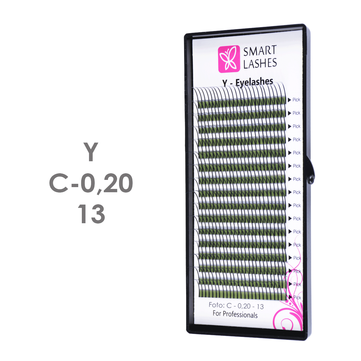 Ciglia a Y - C - 0,20 mm x 13 mm - 16 linee | Smart Lashes